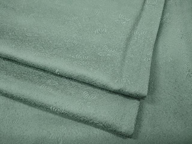 平和屋着物●上質な色無地　舞花地紋　錆青磁色　正絹　逸品　CABI9822ut