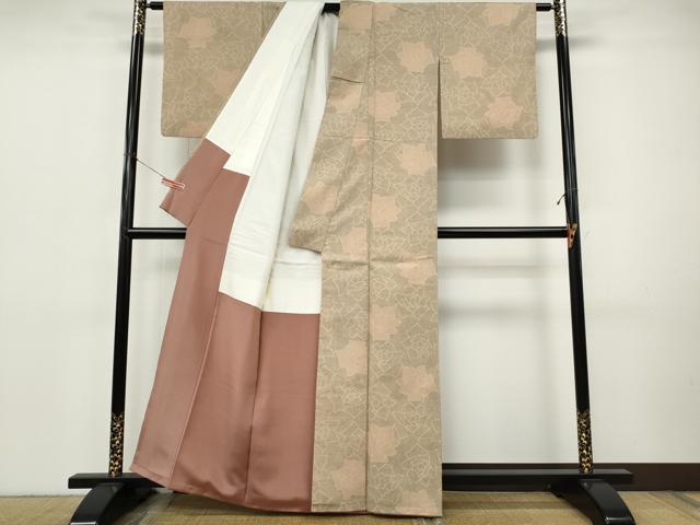 平和屋着物▼本塩沢　舞花文　正絹　逸品　CABI9825ut