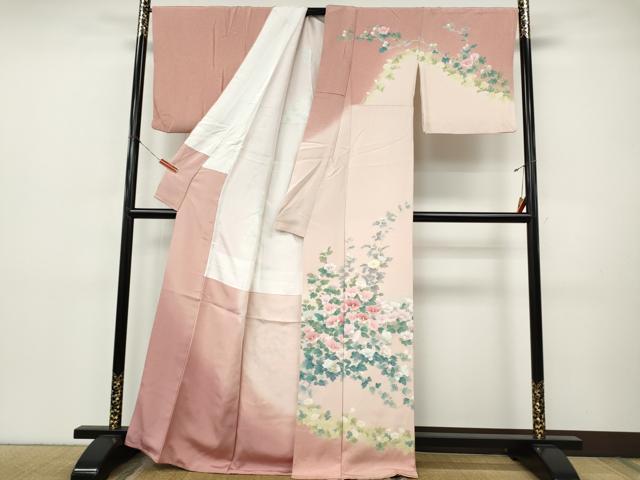 平和屋着物●訪問着　友禅　草花文　暈し染め　正絹　逸品　CABI9831ut