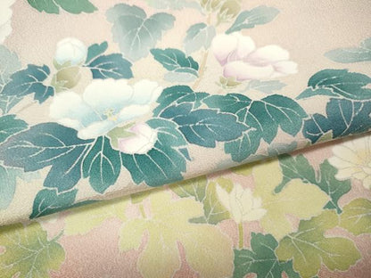 平和屋着物●訪問着　友禅　草花文　暈し染め　正絹　逸品　CABI9831ut