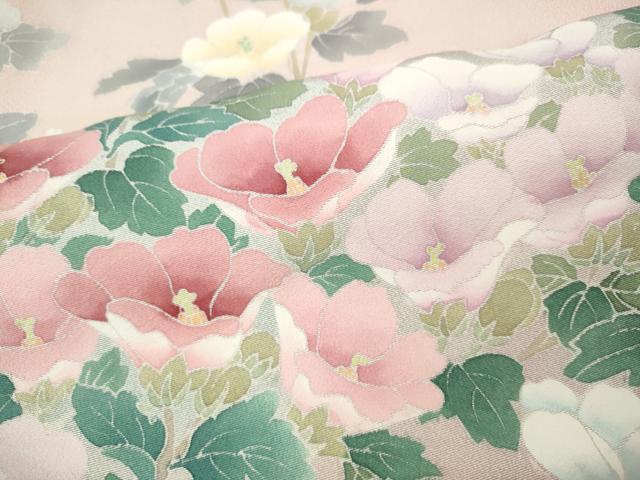 平和屋着物●訪問着　友禅　草花文　暈し染め　正絹　逸品　CABI9831ut