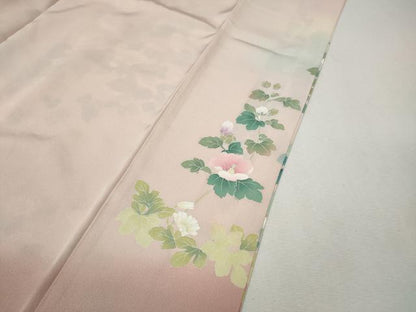 平和屋着物●訪問着　友禅　草花文　暈し染め　正絹　逸品　CABI9831ut