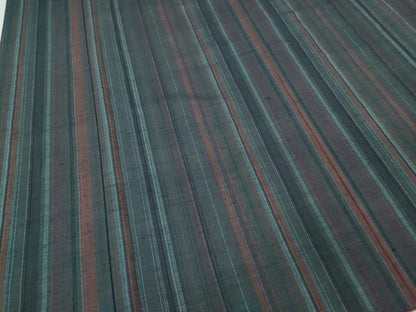 平和屋着物▼上質な紬　縞　正絹　逸品　CABI9832ut