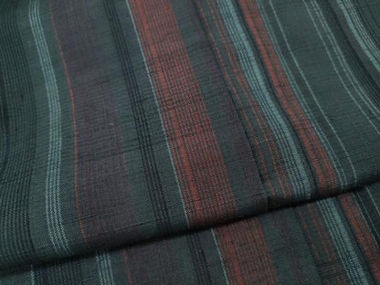 平和屋着物▼上質な紬　縞　正絹　逸品　CABI9832ut