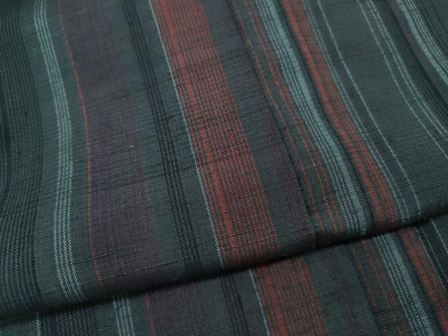 平和屋着物▼上質な紬　縞　正絹　逸品　CABI9832ut