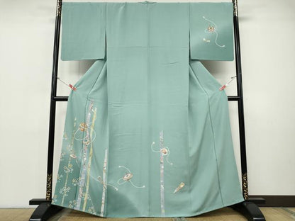 平和屋着物●訪問着　駒刺繍　独楽　羽子板　暈し染め　金彩　正絹　逸品　CABI9833ut