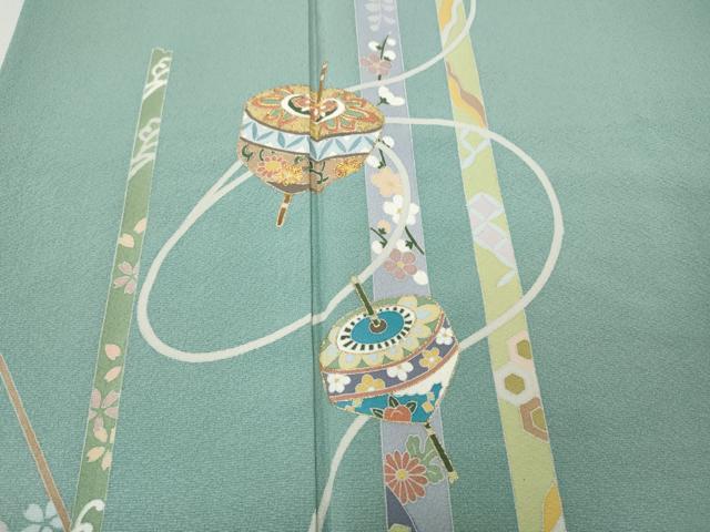 平和屋着物●訪問着　駒刺繍　独楽　羽子板　暈し染め　金彩　正絹　逸品　CABI9833ut