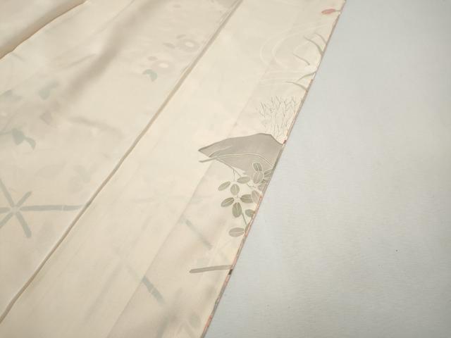 平和屋着物●訪問着　流水草花文　暈し染め　金彩　正絹　逸品　CABI9834ut