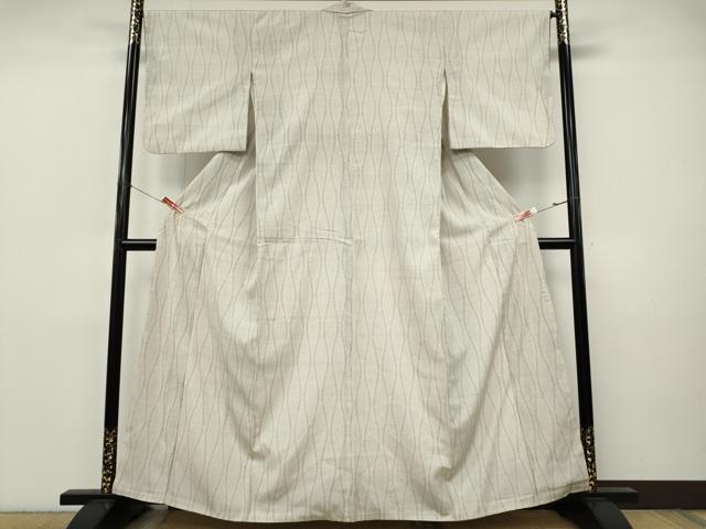 平和屋着物●白鷹お召　80亀甲　立涌文　正絹　逸品　CABI9837ut