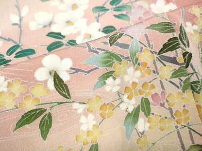 平和屋着物●訪問着　友禅　草花文　暈し染め　正絹　逸品　CABI9840ut