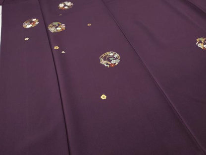 平和屋着物●訪問着　竹屋町刺繍　花蝶丸文　正絹　逸品　CABI9842ut