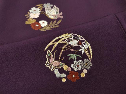 平和屋着物●訪問着　竹屋町刺繍　花蝶丸文　正絹　逸品　CABI9842ut