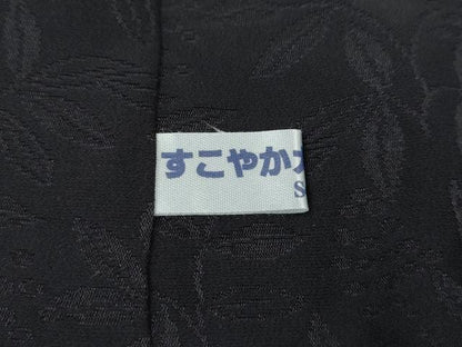 平和屋着物●大変加工の良い総絞り小紋　黒地　正絹　逸品　未使用　CABI9847ut