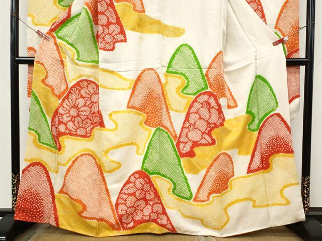 平和屋着物●豪華振袖　総絞り　エ霞遠山花文　金彩　正絹　逸品　CABI9849ut