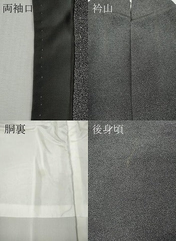 平和屋着物●江戸小紋　彫士：住田双光・染士：服部光擴　鮫小紋柄　黒地　鬼しぼ縮緬　正絹　逸品　CABI9852ut