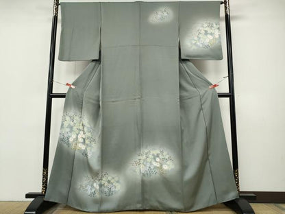 平和屋着物●訪問着　手描き　草花文　暈し染め　正絹　逸品　CABI9853ut
