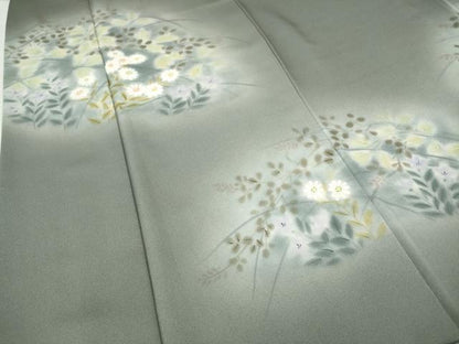 平和屋着物●訪問着　手描き　草花文　暈し染め　正絹　逸品　CABI9853ut