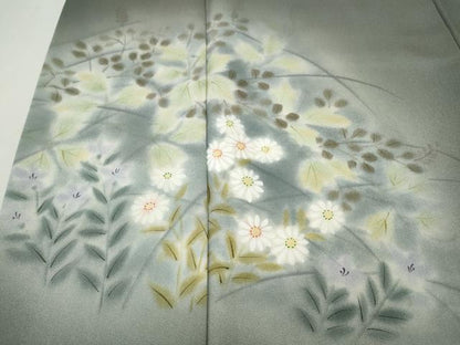 平和屋着物●訪問着　手描き　草花文　暈し染め　正絹　逸品　CABI9853ut