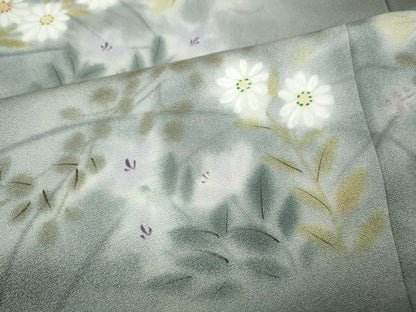 平和屋着物●訪問着　手描き　草花文　暈し染め　正絹　逸品　CABI9853ut