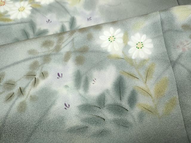 平和屋着物●訪問着　手描き　草花文　暈し染め　正絹　逸品　CABI9853ut