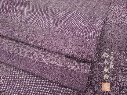 平和屋着物●小紋師　鈴木秋治　江戸小紋　百柄　正絹　逸品　CABI9858ut