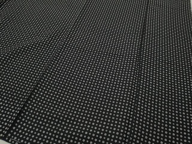 平和屋着物●色留訪問着　型染め　舞菊文　黒地　正絹　逸品　CABI9860ut