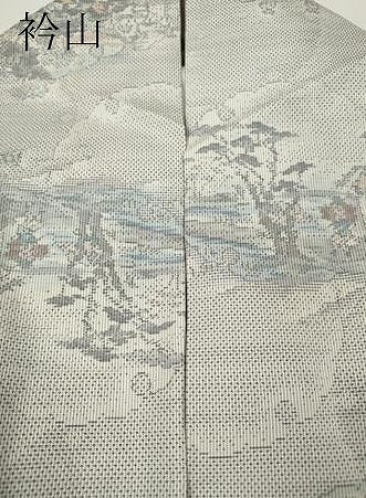 平和屋着物●本場大島紬　白大島　9マルキ　雪輪風景人物文　総絣　正絹　逸品　CABI9861ut