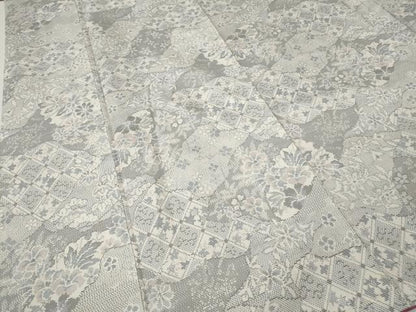平和屋着物●本場大島紬　白大島　9マルキ　切嵌吉祥花文　正絹　逸品　CABI9862ut