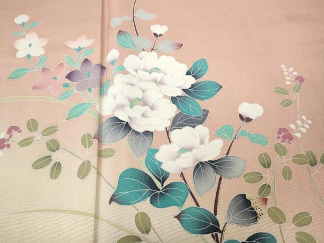 平和屋着物●訪問着　友禅　枝花文　暈し染め　正絹　逸品　CABI9863ut