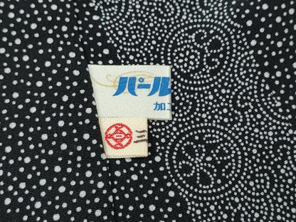 平和屋着物●小紋師　北原寿永　江戸小紋　寄せ小紋柄　黒地　正絹　逸品　CABI9865ut