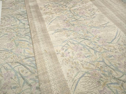 平和屋着物●本場大島紬　9マルキ　草花七宝間道　正絹　逸品　CABI9869ut