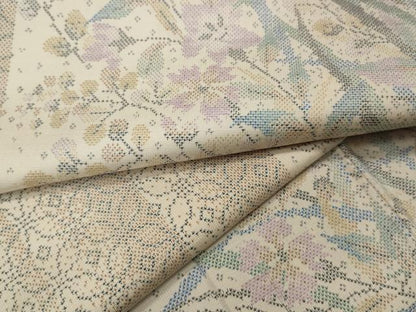 平和屋着物●本場大島紬　9マルキ　草花七宝間道　正絹　逸品　CABI9869ut