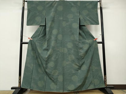 平和屋着物●結城紬　80亀甲　雪輪花文　飛び亀甲柄　正絹　逸品　未使用　CABI9870ut