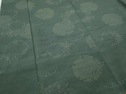 平和屋着物●結城紬　80亀甲　雪輪花文　飛び亀甲柄　正絹　逸品　未使用　CABI9870ut