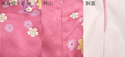 平和屋着物●豪華振袖　刺繍　さくらんぼ　舞花文　暈し染め　金彩　正絹　逸品　CABI9875ut