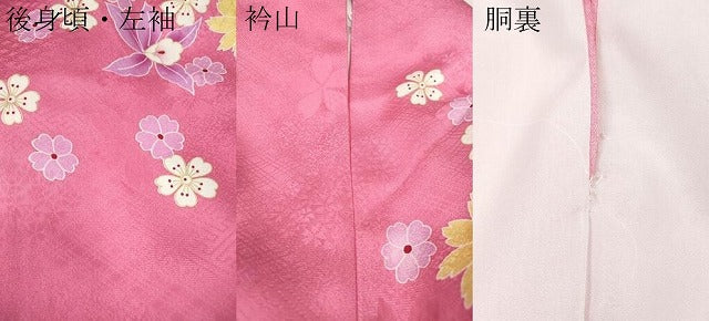 平和屋着物●豪華振袖　刺繍　さくらんぼ　舞花文　暈し染め　金彩　正絹　逸品　CABI9875ut