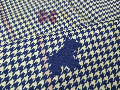 平和屋着物●小紋　千鳥格子　犬　リボン　洗える着物　CABI9876ut