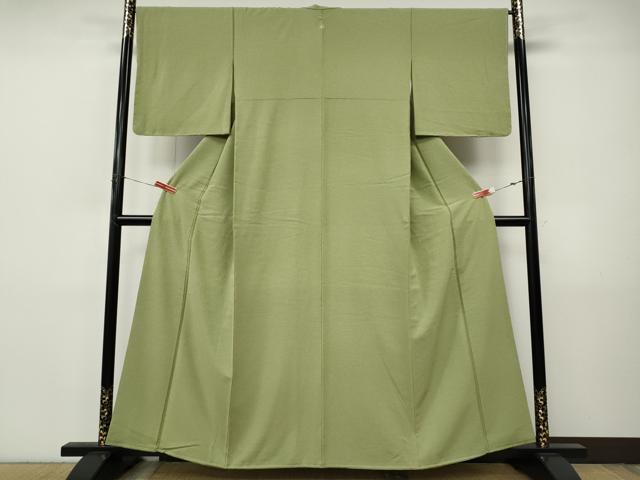 平和屋着物○上質な色無地 柳茶色 正絹 逸品 CABI9878ut