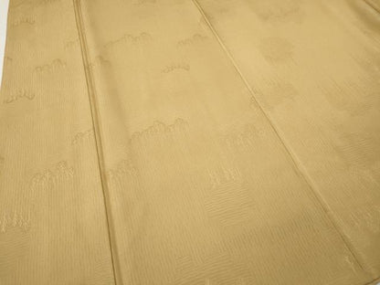 平和屋着物●上質な色無地　草木地紋　飴色　ロング丈　正絹　逸品　CABI9879ut