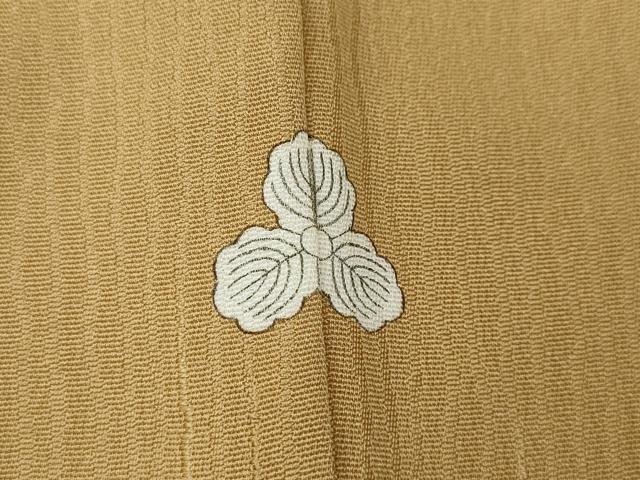 平和屋着物●上質な色無地　草木地紋　飴色　ロング丈　正絹　逸品　CABI9879ut