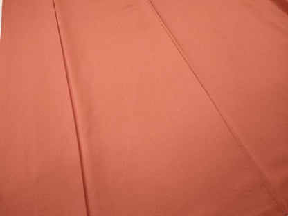 平和屋着物●上質な色無地　鉛丹色　ロング丈　正絹　逸品　CABI9889ut