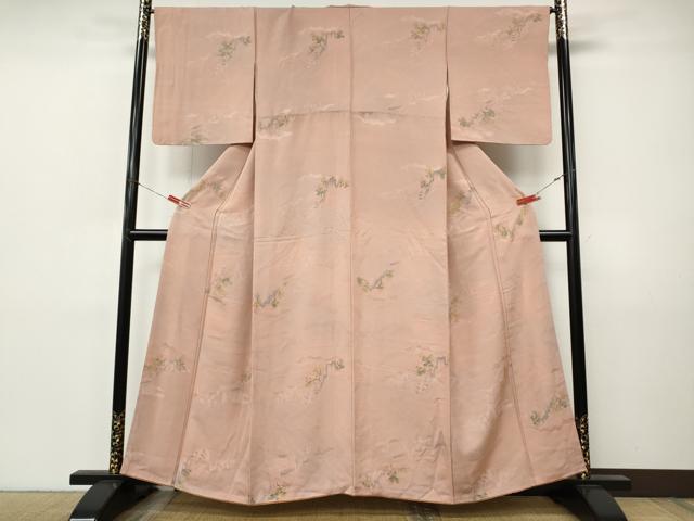 平和屋着物●上質な小紋　雲取り遠山草木文　地紋起こし　正絹　逸品　CABI9890ut