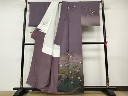 平和屋着物●中国三大刺繍　スワトウ刺繍　総刺繍　訪問着　切嵌宝尽くし花文　暈し染め　金糸　正絹　逸品　CABI9893ut