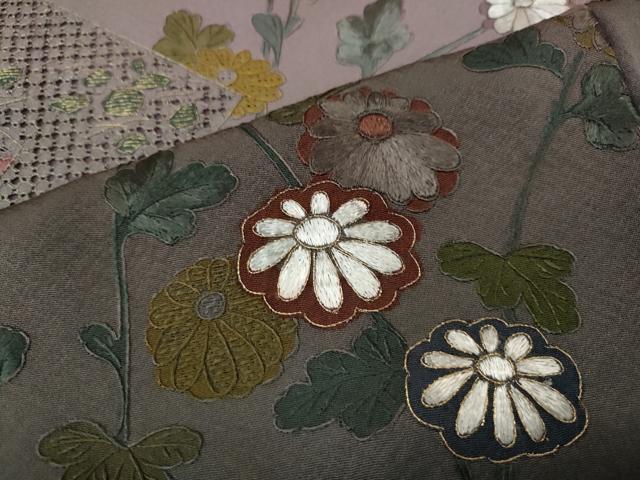 平和屋着物●中国三大刺繍　スワトウ刺繍　総刺繍　訪問着　切嵌宝尽くし花文　暈し染め　金糸　正絹　逸品　CABI9893ut