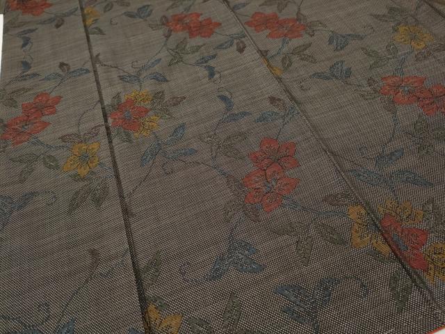 平和屋着物●本場大島紬　9マルキ　枝花文　正絹　逸品　CABI9898ut