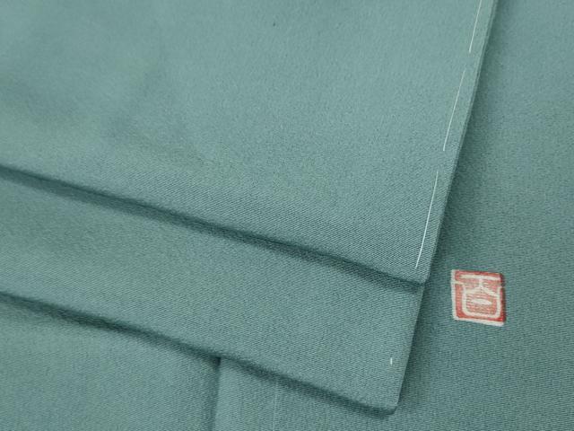 平和屋着物●京加賀友禅　百貫達雄監修　色無地　水浅葱色　ロング丈　正絹　逸品　未使用　CABI9900ut