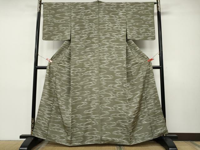 平和屋着物●上質な小紋　ろうけつ染め　流水文　正絹　逸品　CABI9902ut