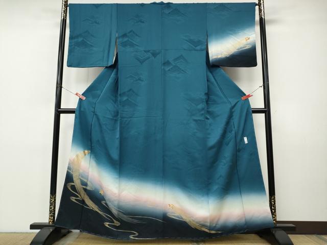 平和屋着物●訪問着　作家物　蓑亀　暈し染め　金彩　正絹　逸品　未使用　CABI9903ut