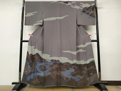 平和屋着物●訪問着　作家物　風景文　正絹　逸品　CABI9906ut