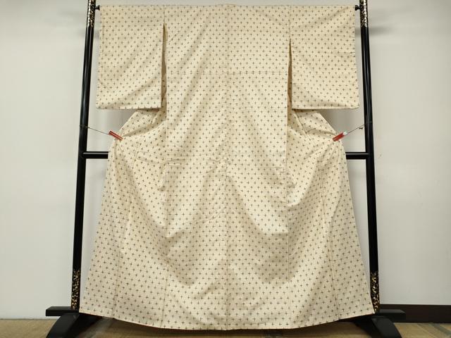 平和屋着物●上質な紬　十字絣　正絹　逸品　CABI9908ut